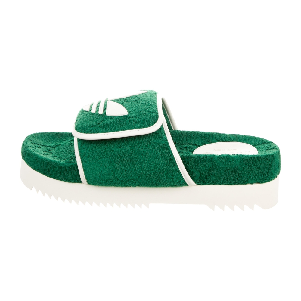 GUCCI  ADIDAS COLAB PLATFROM SLIDES SHOES - Picture 5 of 14